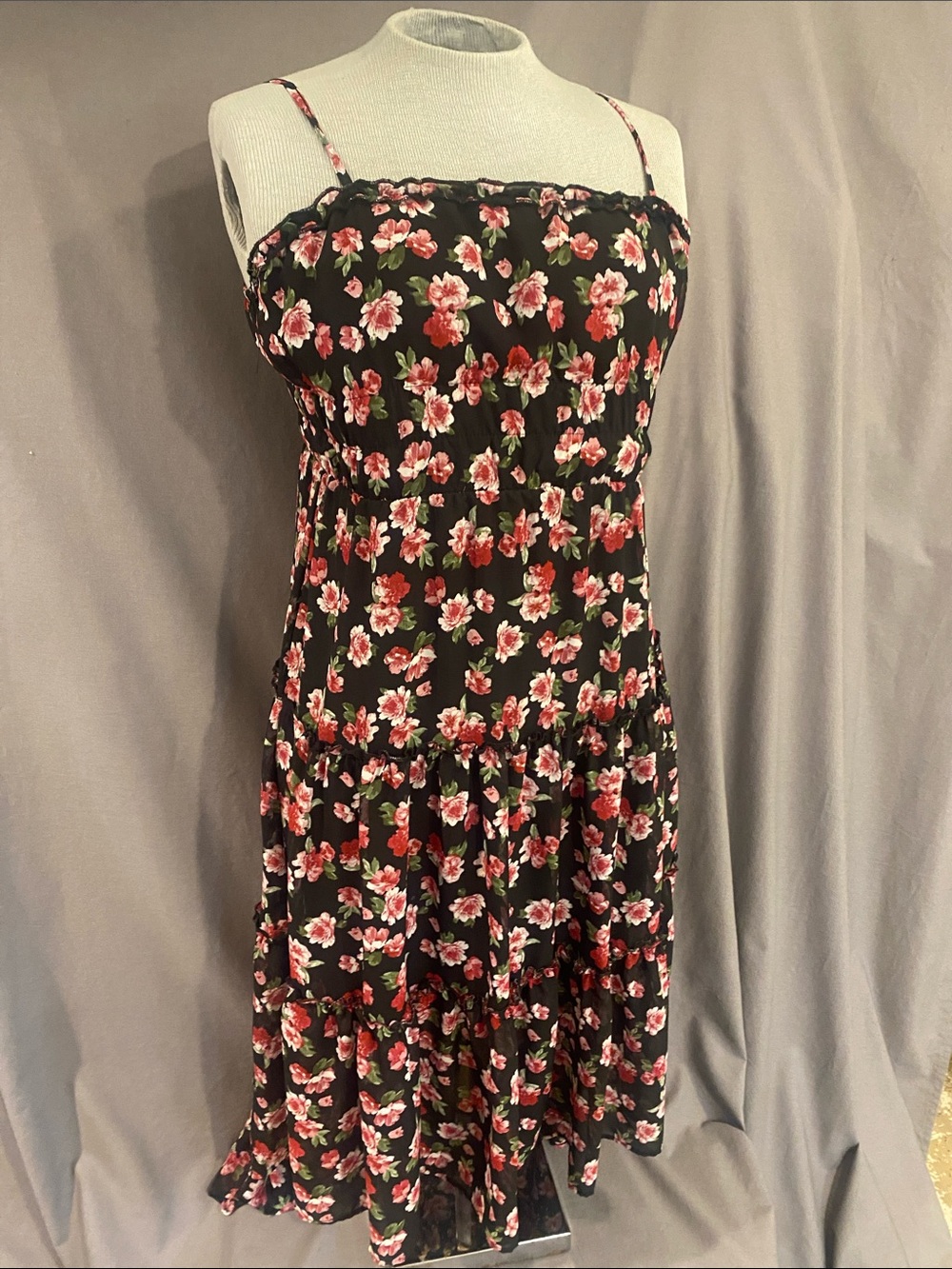 Sundress with Adjustable Straps and High Low Hem. Women’s M
